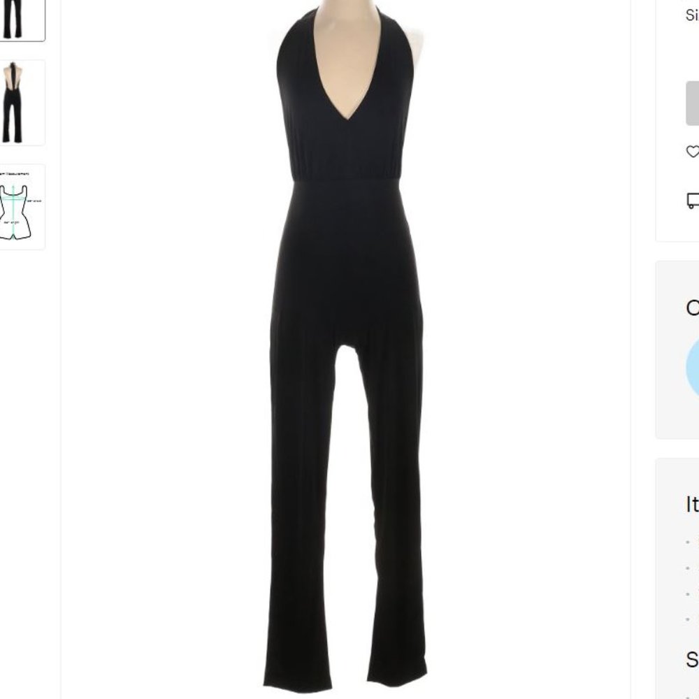 Favlux fashion Black Halter Jumpsuit - PRACTICALLY NEW - V Neck